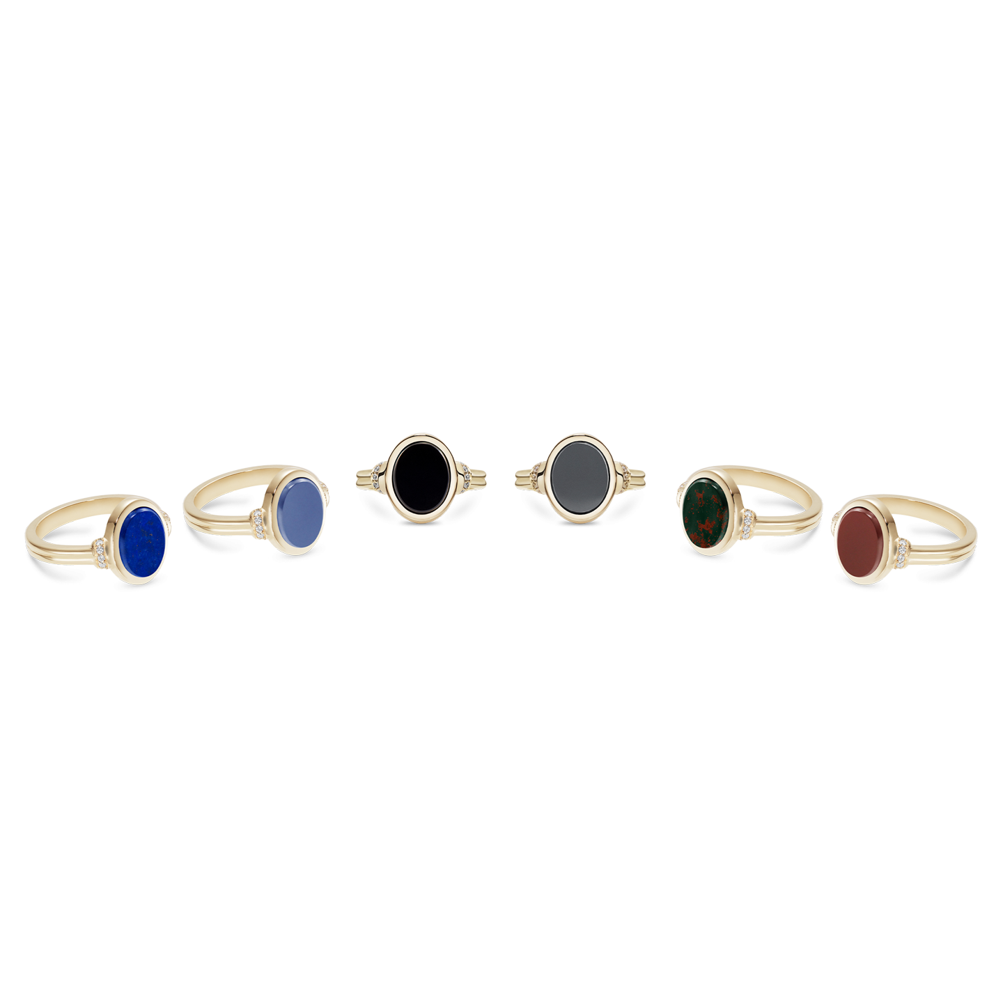 Stone Set Era Diamond Signet Ring