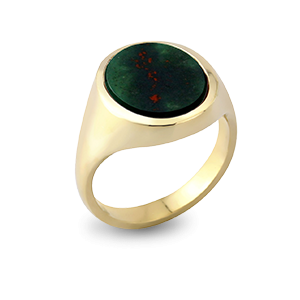 Sterling Silver Stone Set Oval Signet Ring